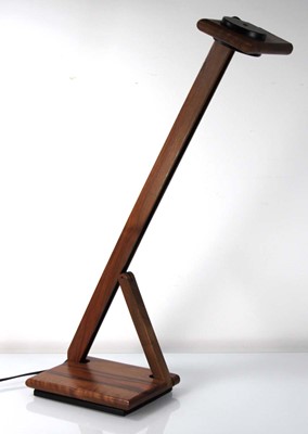 Lot 92 - An adjustable stained walnut architect's lamp,...