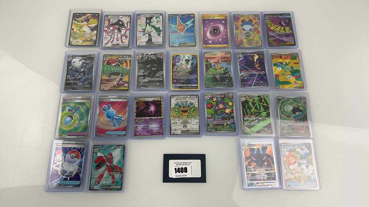 Lot 1408 - Approx. 25 Top Loaded Pokémon cards from...