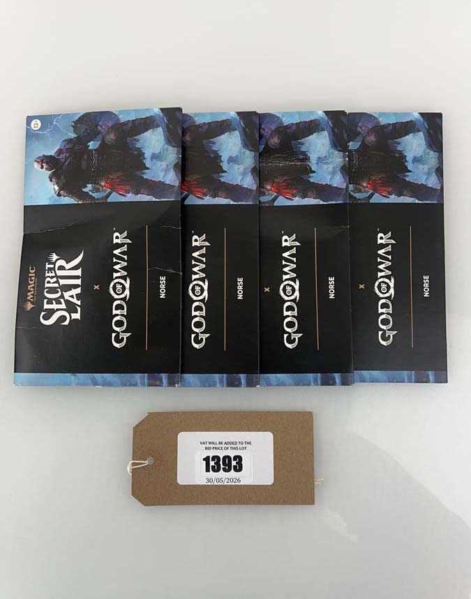 Lot 1393 - 4 Magic The Gathering: Secret Lair x God of...