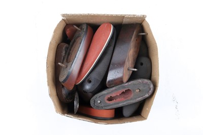Lot 1668 - Box of stock butt plates, extensions, recoil...