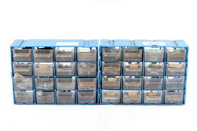 Lot 1679 - Two multi (16) drawer cabinets, with V springs,...