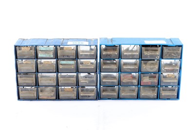 Lot 1680 - Two multi (16) drawer cabinets, with V springs,...