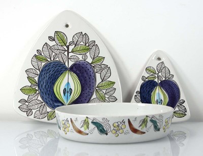 Lot 126 - A graduated pair of Rorstrand plaques, each...