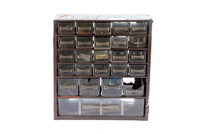 Lot 1682 - Multi (21) drawer cabinet with V springs, gun...