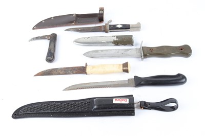 Lot 1048 - Collection of knives inc. Whitby sheath knife