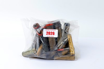Lot 2026 - (S2) Bag of assorted brass shotgun cartridges,...