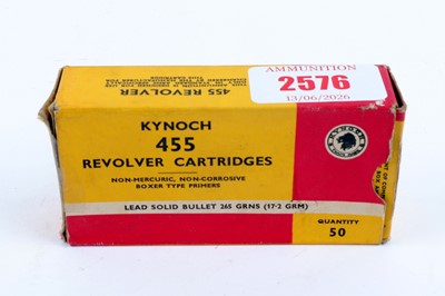 Lot 2576 - (S1) 50 x .455 Kynoch revolver cartridges, boxed