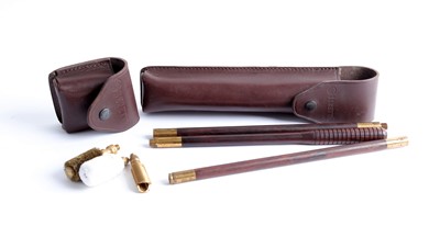 Lot 5 - Leather cased Beretta 12 bore cleaning rod and...