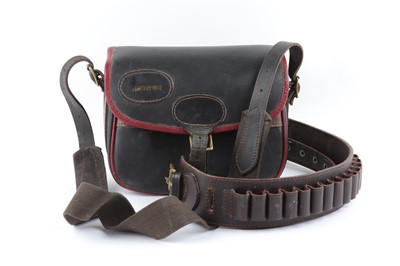 Lot 22 - Browning leather cartridge bag, and a 12 bore...