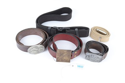 Lot 1057 - Five assorted belts, some with heavy duty buckles