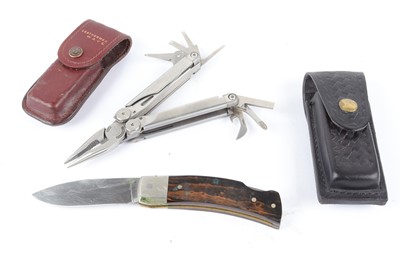 Lot 1008 - Leatherman Wave multitool and a Winchester USA...