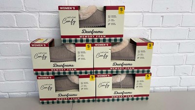 Lot 1830 - x5 boxed pairs of ladies Dearfoam memory foam...
