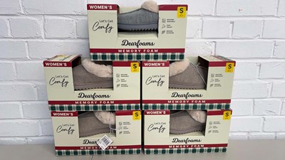 Lot 1833 - x5 boxed pairs of ladies Dearfoam memory foam...