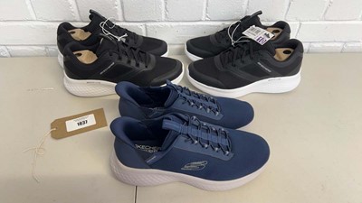 Lot 1837 - x3 pairs of men's Skechers trainers to include...