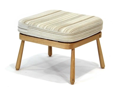 Lot 63 - An Ercol beech square stool on bulbous legs...