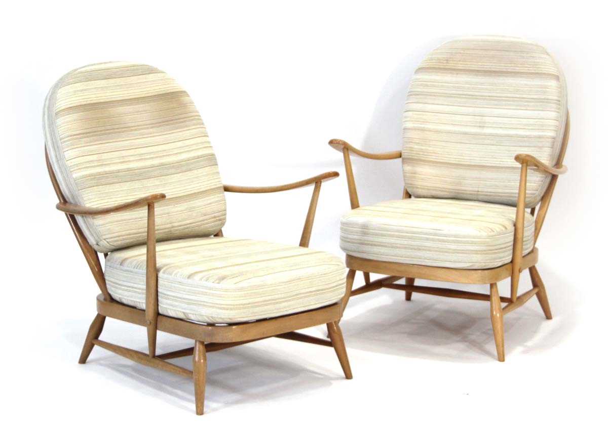 Lot 65 - A pair of Ercol elm and beech Model 305...