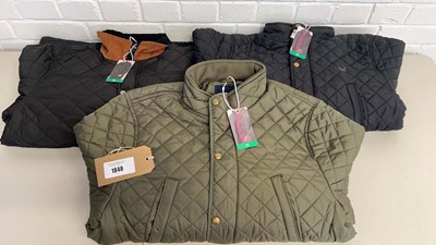 Lot 1848 - x3 Crew Clothing Company quilted jackets (size...