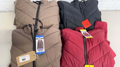 Lot 1867 - x4 DKNY hooded lightweight jackets sizes S, M, L