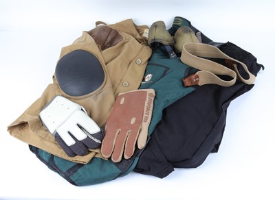 Lot 1064 - Vintage shooting jacket, clay pigeon vest,...