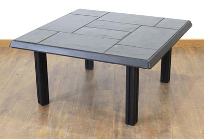 Lot 176 - A 1980's Danish tiled coffee table with a...