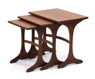 Lot 179 - A set of three 1960/70's teak and crossbanded...