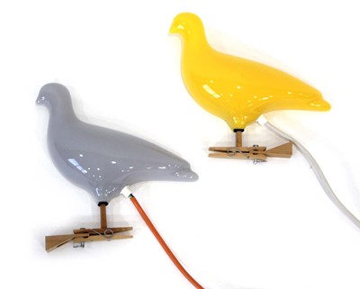 Lot 184 - A pair of Ed Carpenter 'Pigeon' lamps in...