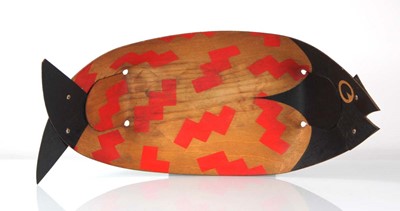 Lot 148 - A Folk Art bentwood bowl modelled as a fish,...