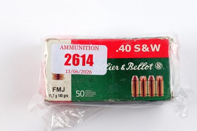 Lot 2614 - (S1) 100 x .40 S&W Sellier & Bellot 180gr FMJ...