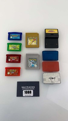 Lot 1088 - 7x Pokémon GameBoy games, to include Pokémon...