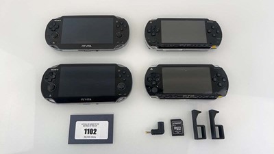 Lot 1102 - 2x Sony PS vita and 2x PSP consoles