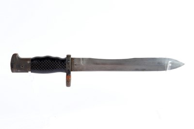 Lot 79 - Spanish M64 bayonet, 8¾ ins bolo blade, the...