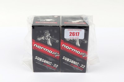Lot 2617 - (S1) 1000 x .22 Norma Subsonic 40gr HP cartridges