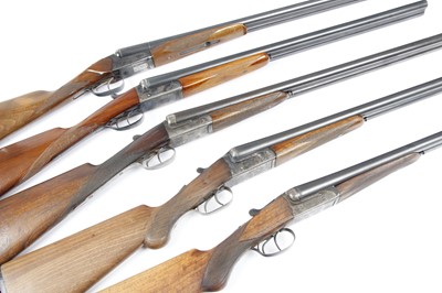 Lot 1859 - (S2) Five Boxlock Non-Ejectors; 12 bore...
