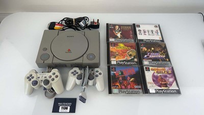 Lot 1136 - Sony PlayStation 1 and 6x games