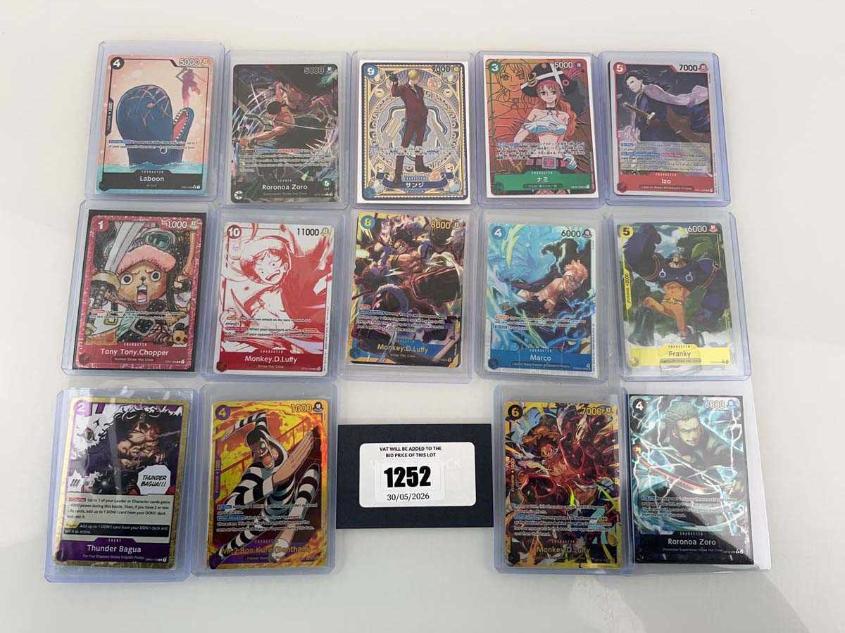 Lot 1252 - 14 Top Loaded One Piece TCG cards from various...
