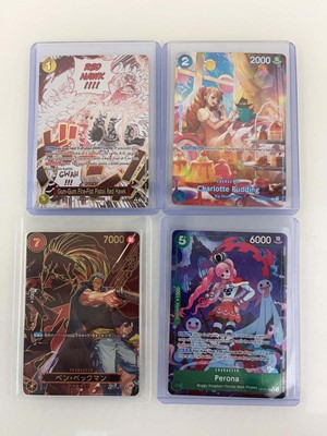 Lot 1253 - 8 Top Loaded One Piece TCG cards from various...