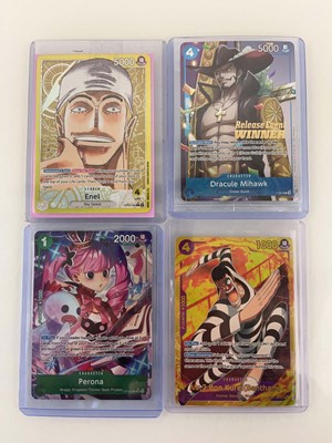 Lot 1254 - 8 Top Loaded One Piece TCG cards from various...