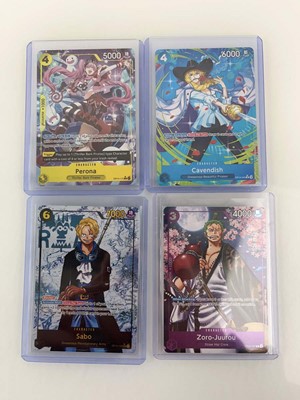 Lot 1254 - 8 Top Loaded One Piece TCG cards from various...