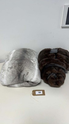 Lot 1948 - x2 faux fur throws by Mon Chateau.
