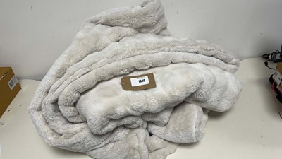 Lot 1949 - An extra large, thick faux fur throw by Frye.