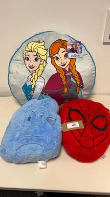 Lot 1951 - x3 character pillow to include Disney's Frozen,...
