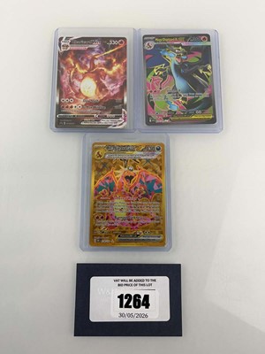 Lot 1264 - (3) Top Loaded Pokémon TCG Charizard Cards:...