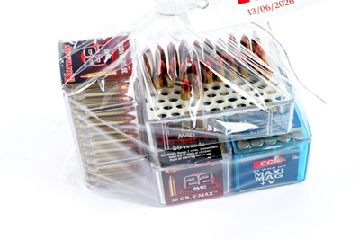 Lot 2636 - (S1) 182 x .22 Mag (WMR) rifle cartridges: 132...