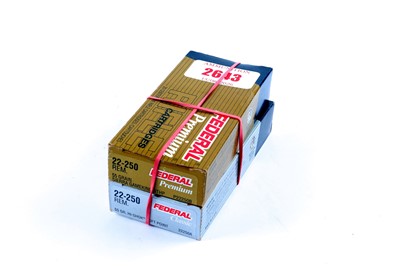 Lot 2643 - (S1) 40 x .22-250 Rem. Federal 55gr rifle...