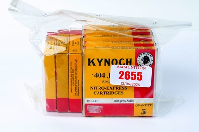 Lot 2655 - (S1) 40 x .404 Jeffrey 400gr Nitro Express...