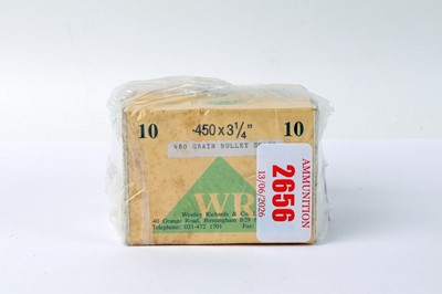 Lot 2656 - (S1) 30 x .450 x 3¼" Westley Richards rifle...