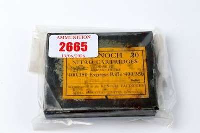 Lot 2665 - (S1) 20 x .400/350 310gr Express Rifle...