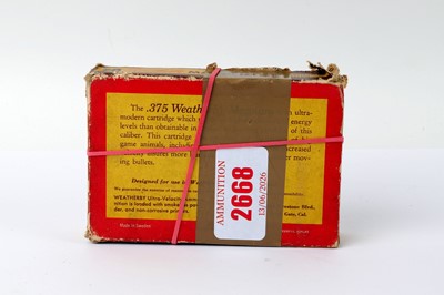 Lot 2668 - (S1) 15 x .375 Weatherby Magnum 300gr rifle...
