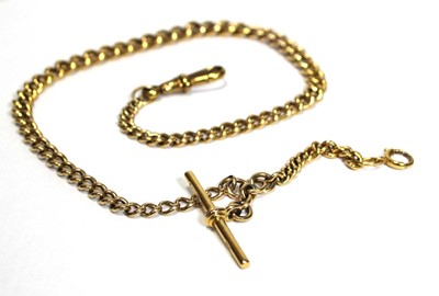 Lot 625 - A 9ct yellow gold Albert watch chain with...