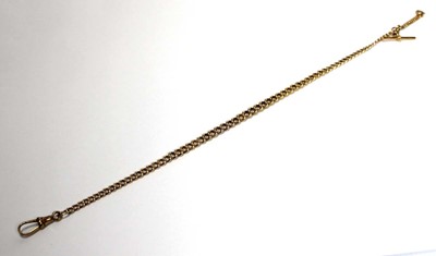 Lot 625 - A 9ct yellow gold Albert watch chain with...
